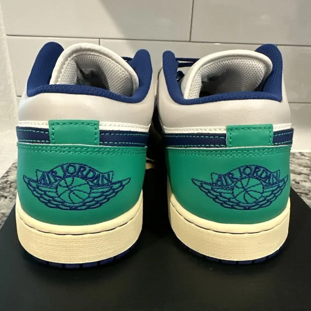 Jordan Air Jordan 1 Low Sail Deep Royal Blue Leather Sneakers Size 12 Men’s
